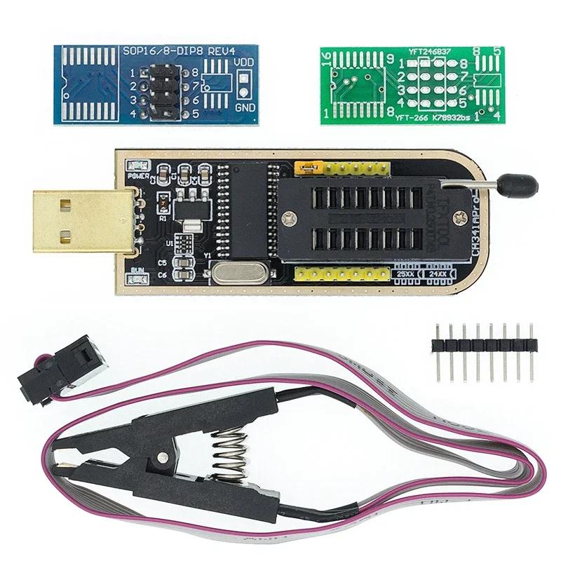 CH341A/CH341B 24 25 серии EEPROM Flash BIOS USB программатор модуль SOIC8 SOP8 тестовый зажим для EEPROM 93CXX / 25CXX / 24CXX DIY KIT