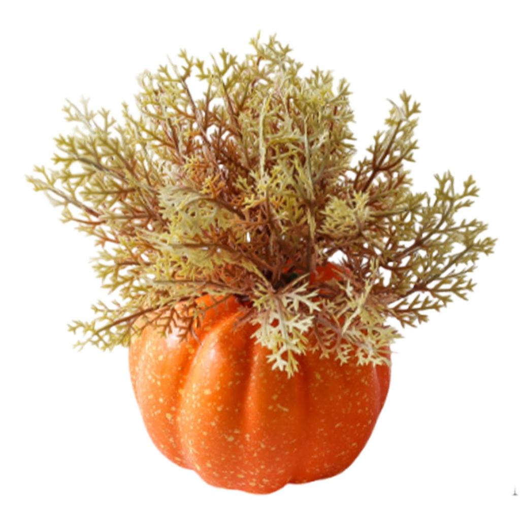 Artificial Pumpkin Table Centerpiece Faux Pumpkin Thanksgiving Decoration Harvest Fall Decor for Shelf Farmhouse Home Kitchen