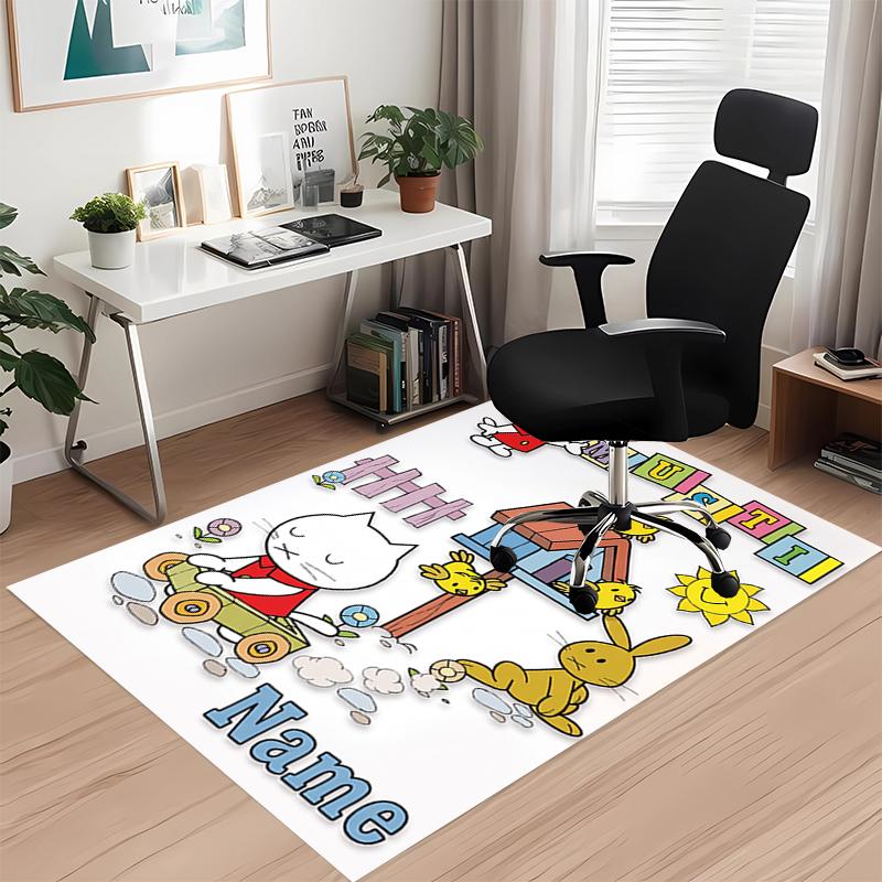 Custom Name Musti Printed Carpet Rug For Office Chair Living Room Bedroom Kitchen Room Decor Gifts