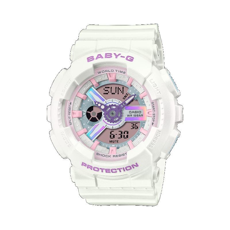 Casio Женские часы Baby-G, смола, 100 м водонепроницаемые, аналоговые, ударопрочные, кварцевые, BA-110FH-7A