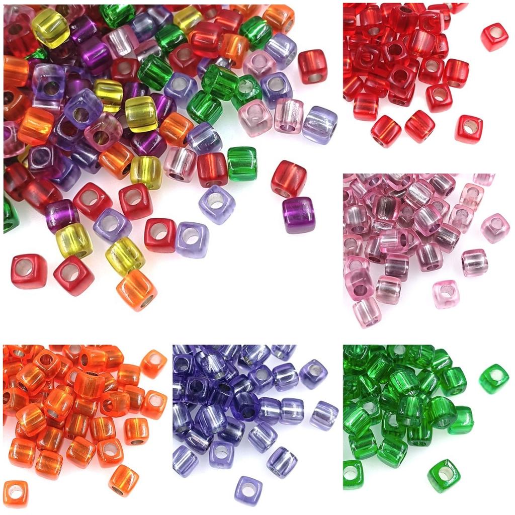 20pcs 8mm Fashion Acrylic Transparent Round Corner Cube Beads for Necklace Bracelet Making DIY Jewelry Accessories
