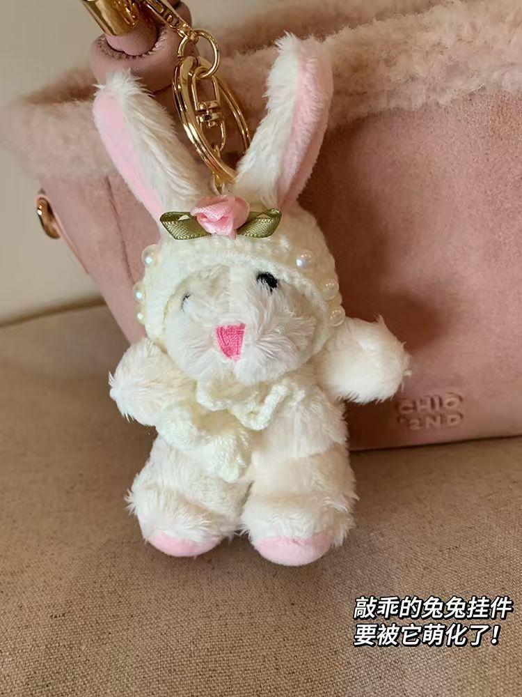 Милый кролик, подвеска для сумки, плюшевая кукла-подвеска, подарок для подруг, модный бренд, персонализированная цепочка для мобильного телефона, брелок