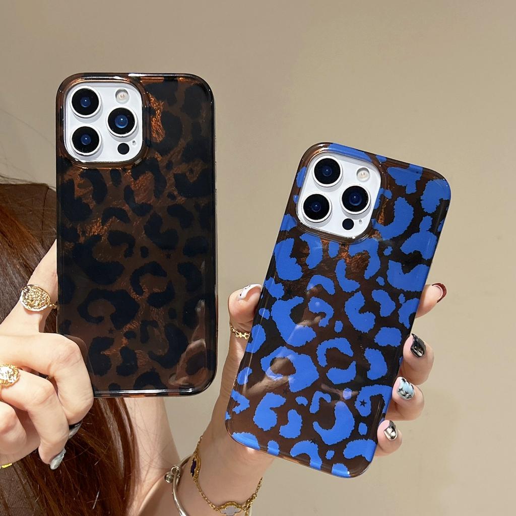 Ретро-чехол для iPhone 16 Pro Max Apple 17, двойной, полностью защитный, с контрастным леопардовым принтом, коричневый.