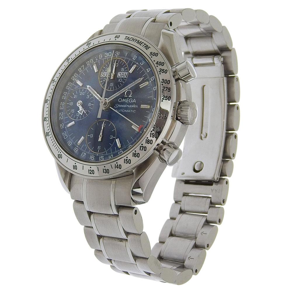 OMEGA Speedmaster Watches 175.0084 Triple Carrender cal.1151 Silver BlueDial Stainless Steel Mechanical Automatic Chronograph mens Used