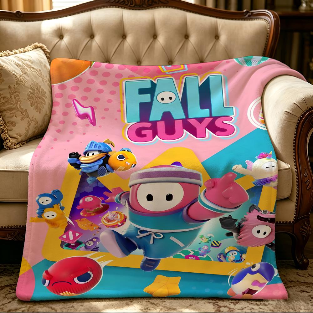 Игра F-Fall Guys-s Плотное Уютное Фланелевое Одеяло, Многоцелевое Использование В Помещении На Улице Ежедневный Сон