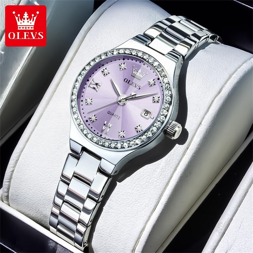 OLEVS New Women's Wristwatch Elegant Luxury Quartz Watch For Women Fashion Waterproof Watches Stainless Steel Ladies Clock