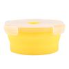 Круглый силиконовый контейнер для бенто 500 мл, складной контейнер для ланча, микроволновый контейнер для еды (желтый)