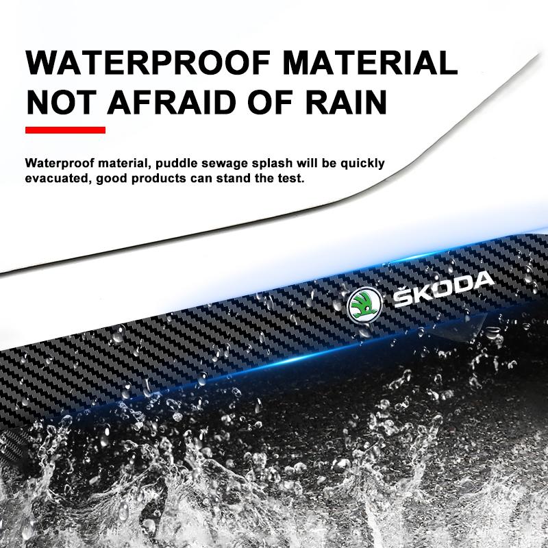 2 шт. Углеродная наклейка на порог боковой юбки двери автомобиля Защита от царапин Наклейка для рестайлинга Для Skoda Octavia Superb Rapid Kodiaq Karoq Fabia Kamiq Roomster Citigo