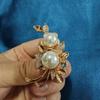 Brooch High-End Niche Silk Scarf Buckle Alloy Diamond Coat Pearl Corsage Pin Accessories