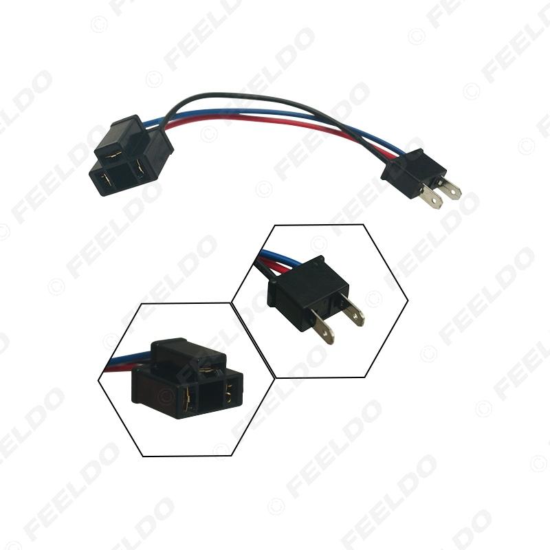 FEELDO Car 12V/24V H7 To H4 Plug Power Cable Wire Harness Extension Cable for HID Conversion Kit Ballast to Stock Cable