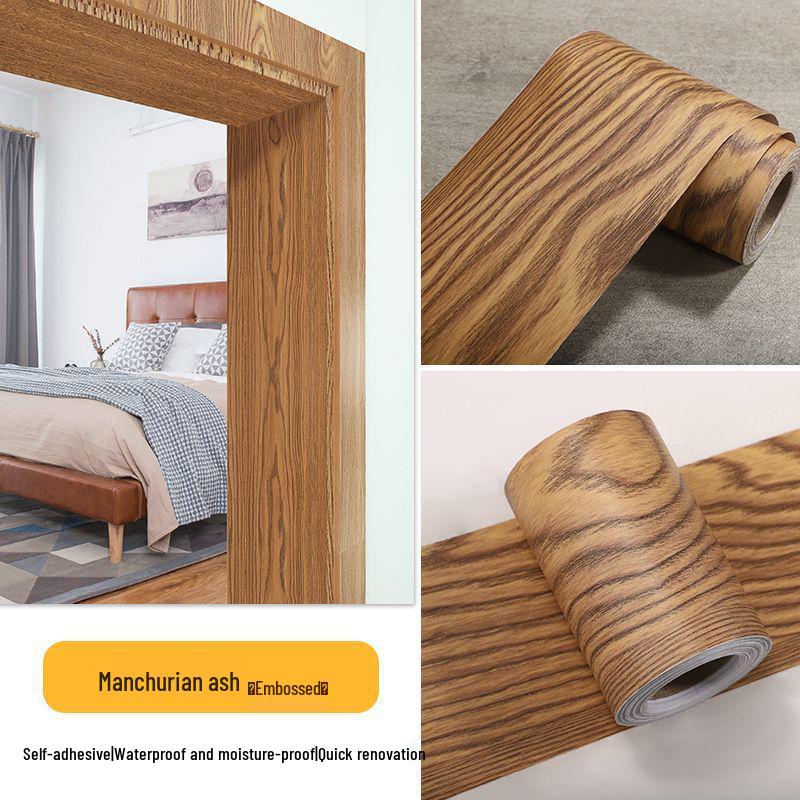 Самоклеящаяся отделочная полоса для ремонта дверной коробки с текстурой дерева