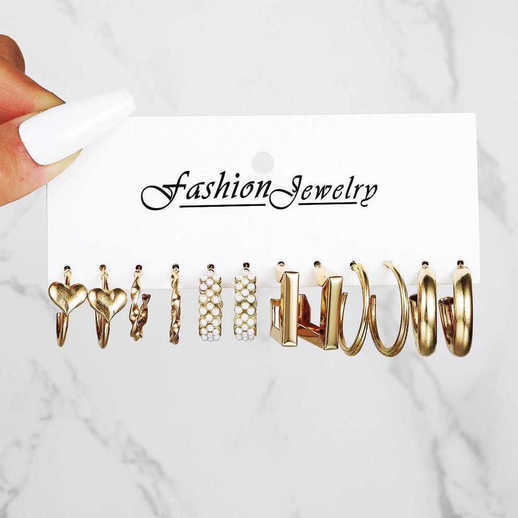 Модный комплект из трех серег с жемчугом Cross-Border – 24 шт., универсальные модные серьги