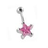Rhinestone Pentagram Surgical Steel Belly Navel Ring Barbell Body Piercing Jewelry AVE