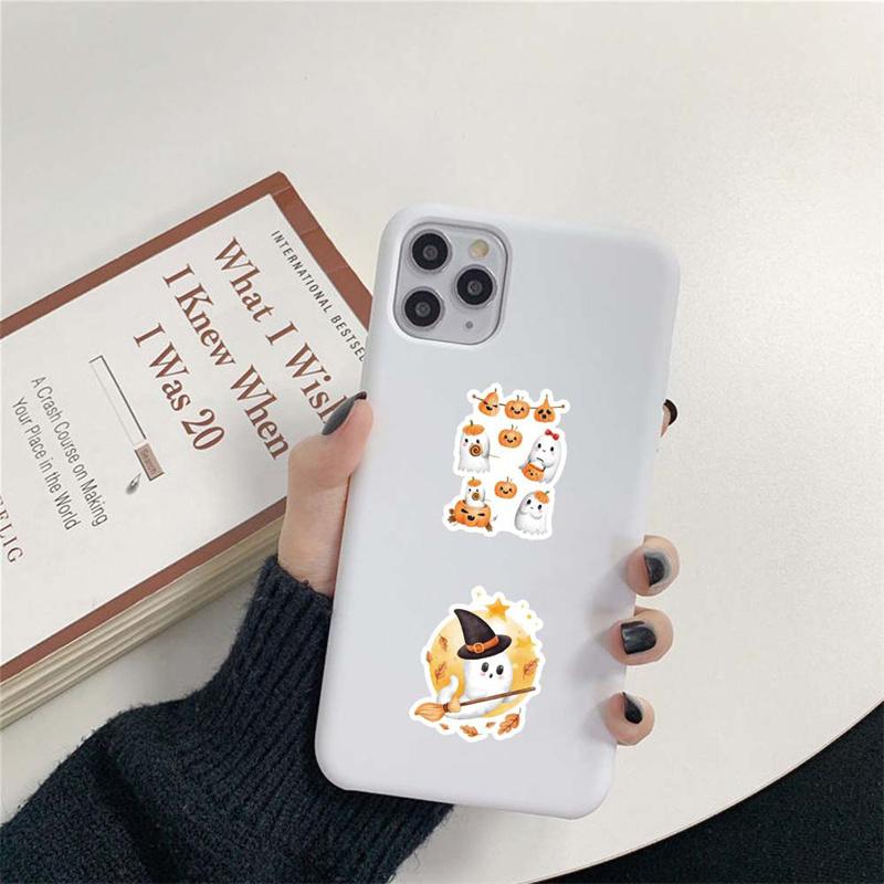 52 шт. самоклеящиеся наклейки на Хэллоуин милые водонепроницаемые наклейки на Хэллоуин с изображением замка-призрака и тыквы для телефона, ноутбука, багажа, гитары