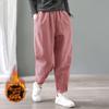 Winter Women Retro Corduroy Casual Streetwear Harajuku Lamb Wool Warm Baggy Pants Solid High Waist Loose Trousers