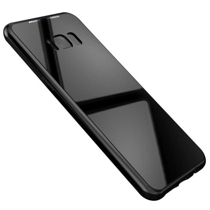 Coque - SECONDLYN - Galaxy S8 Plus - Aluminium - Verre Trempé - Protection Anti-Chocs