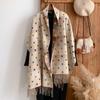 Splicing Polka Dots Autumn And Winter Jacquard Imitation Cashmere Extended Scarf Women'S Thermal Air Conditioner Shawl Thickened Scarf