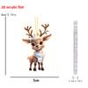 Christmas Reindeer Decorations 2D Flat Acrylic Cute Elk Christmas Tree Pendant Car Rearview Mirror Hanging Xmas Tree Home Decor