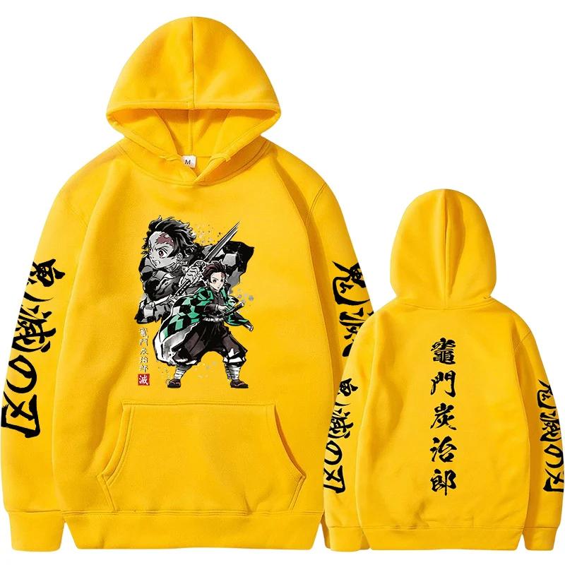 Japanes Anime Demon Slayer Hoodie Pullover Men Women Sweatshirts Kamado Tanjirou Graphic Printed Unisex Streetwear Top
