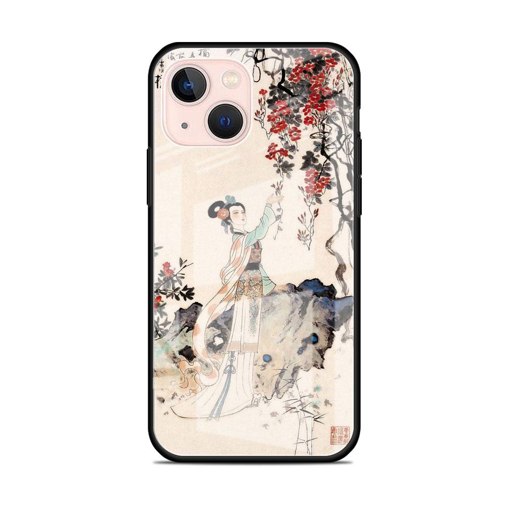Стеклянный чехол Tiger Crane ART для Apple iPhone 14 11 13 Pro 12 7 8 Plus SE 2022 XR X XS Max 6 6S, закаленный чехол для телефона