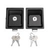 2 Pcs Replacement Lock Carbon Steel RV Handle Latch Black With Keys Toolbox Cabinet Lock Zinc Alloy Trailer Lock Panel Door