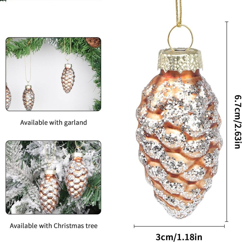 Рождественские стеклянные украшения шишки/Рождественские подвесные украшения для елки/Креативные украшения из шишек ручной работы подарки
