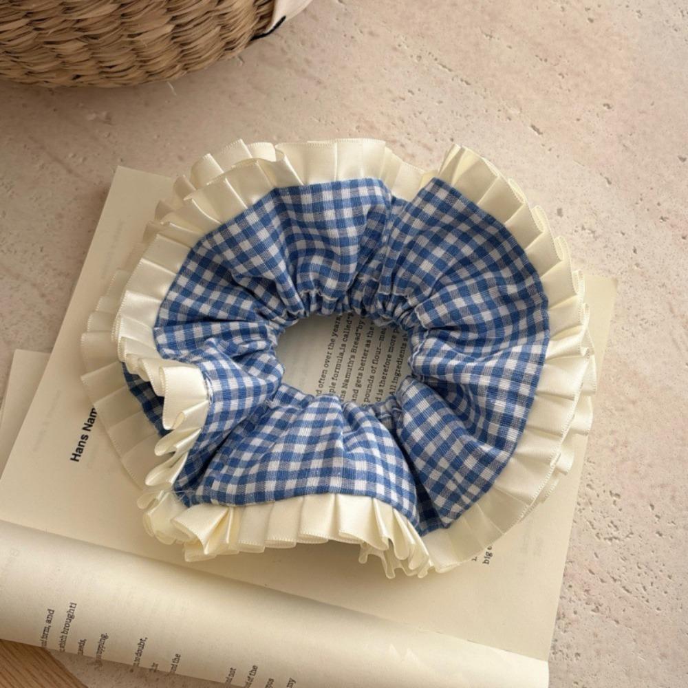 Тканевые резинки для волос с решеткой, милые большие резинки для волос, модные рюши для волос, веревки для вечеринок