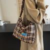 Large Capacity Backpack Women's Commuter Bag Plaid Tote Bag Cartoon Dog Shoulder Bag