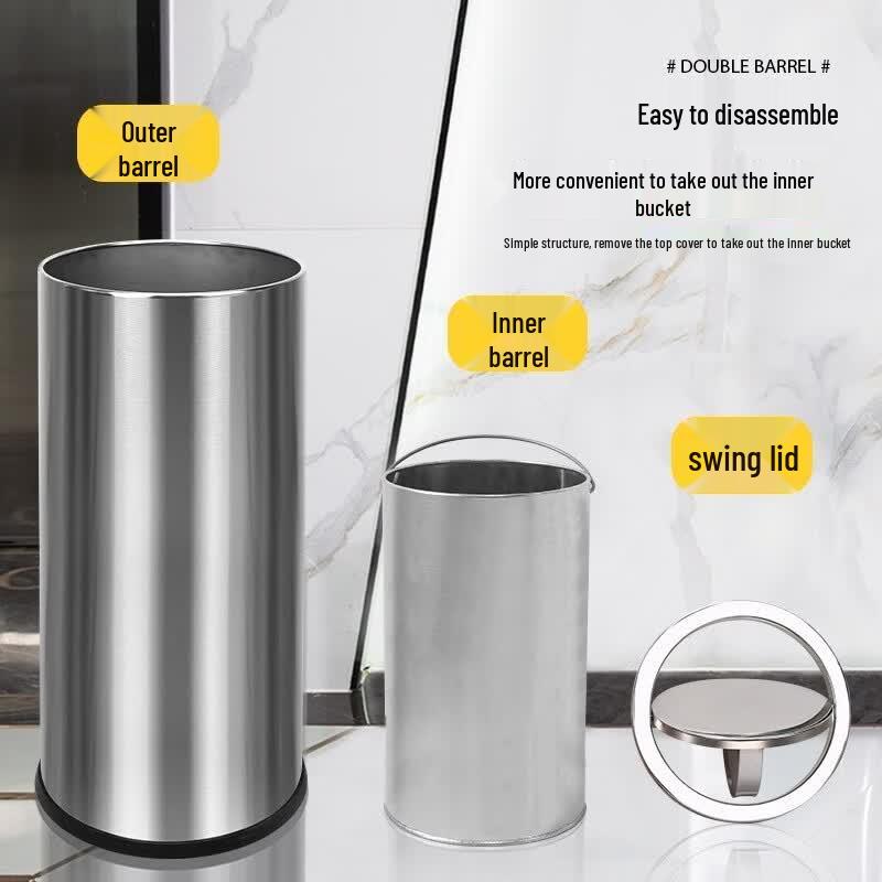 Stainless Steel Flip-Lid Trash Can