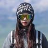 Windproof letter knitted hat men's and women's autumn and winter outdoor skiing warm ear protection cold hat versatile face small wool hat