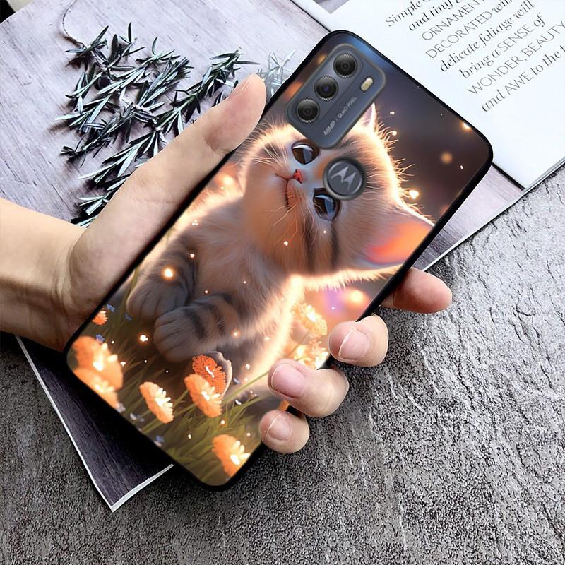 Чехол для телефона с милым котом для Moto G84 G22 G32 G42 G52 G62 G53 G72 G60 G60S G100 G10 G20 G30 G13 G50 G 5G G Pure