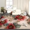 European Rose Floral Carpets Living Room Gorgeous Decoration Sofa Table Area for Rugs Home Bedroom Non-slip Floor Mat Washable