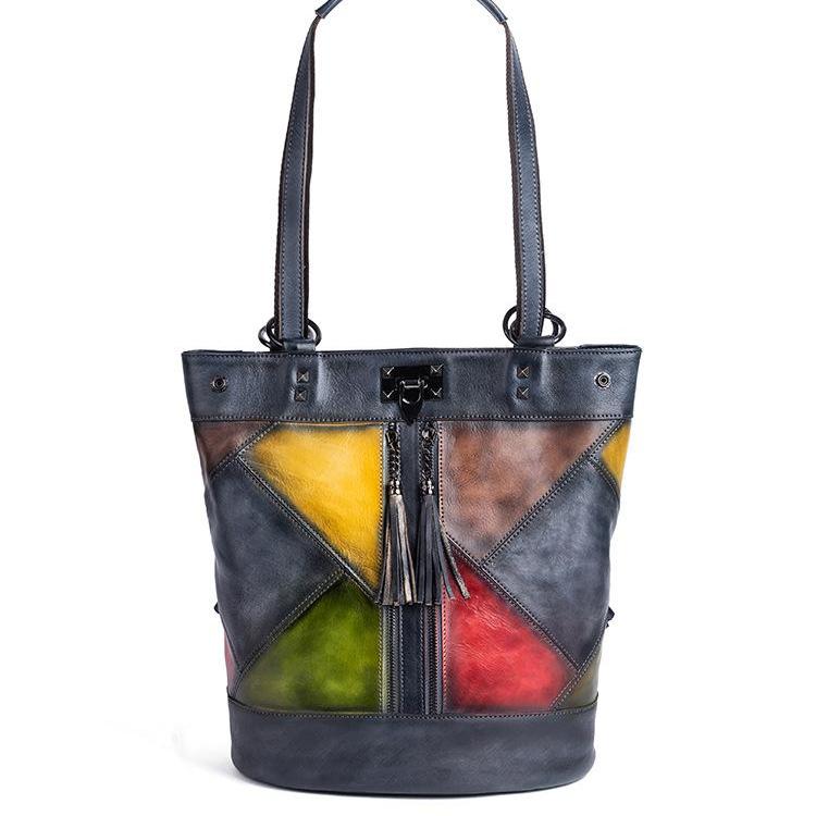 Johnature Винтажный женский рюкзак из натуральной коровьей кожи, дорожная сумка, большая вместительная женская сумка на плечо с тиснением ручной работы