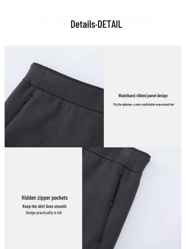 Zurich Women's Autumn/Winter Cotton Air Layer High Waist Classic Skirt - Versatile Mid-Length Hip Wrap.