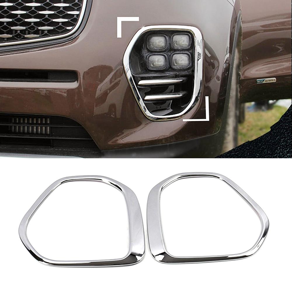 Для Kia Sportage QL 2015-Хромированная передняя противотуманная фара, задняя противотуманная фара, накладка, рамка, внешний вид из АБС-пластика