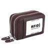 RFID-блокировка модный женский держатель для карт из натуральной кожи с двойной молнией большой емкости женский кошелек-кошелек
