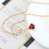 European and American Fashion Personality Temperament Red Rose Pendant Necklace Women's Simple and Creative Oil Drop Necklace