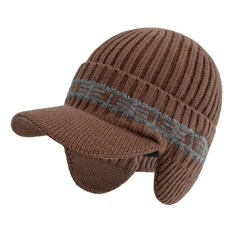 New Style Plush Fur Lined Winter Hat With Earflap Fashion Beanie Hats Men Outdoor Keep Warm Cap Winter Hat Father Warm Gift