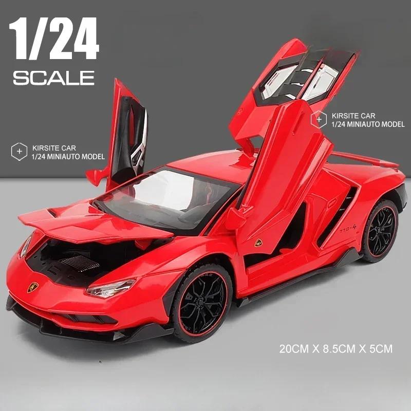 1:Масштаб 24 Lamborghini LP770 LP780 Суперкар Модель Звук Свет Дети Мальчики Металлические Игрушки Транспортные Средства Подарок Коллекция Voiture