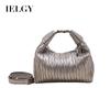 Pleated Crack Underarm Bucket Bag, Commuter Shoulder Oblique Span Fashion Women's Bag