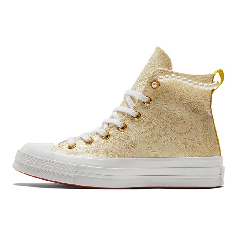 Converse 1970-е Универсальные Повседневные Высокие Кеды из Канваса Унисекс Шампань Золото