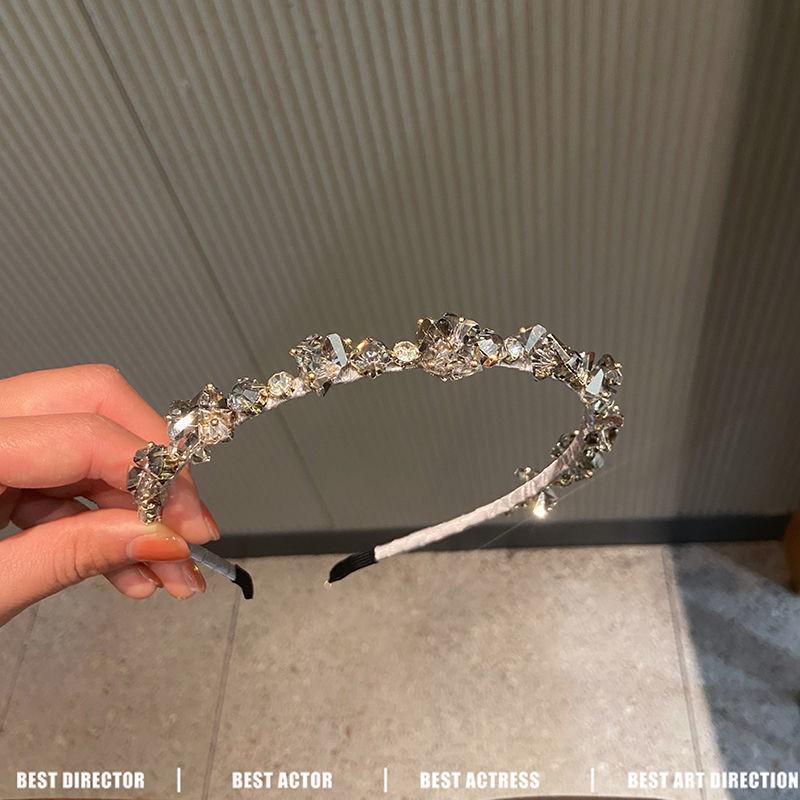 Изысканная повязка на голову с цветочным узором и стразами – высококачественный ретро-аксессуар для волос для женщин