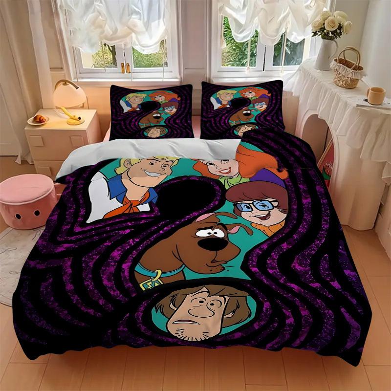 3pcs Scooby-Doo Duvet Cover Set, Includes 1 Duvet Cover and 1/2 Pillowcases (No Insert) yy251104246