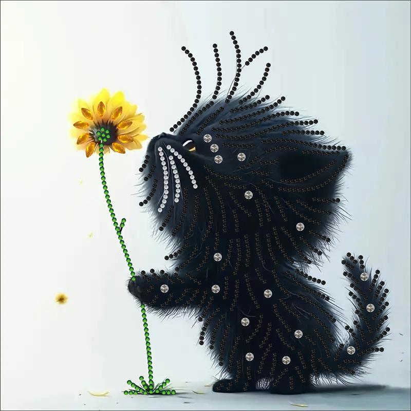 5D Abnormal Diamond Painting Set Kitten DIY Diamond Decorative Painting