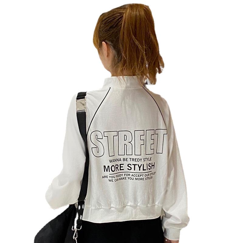 Women's Stand Collar Zipper Sweatshirt - 2022 Autumn/Winter Streetwear Pullover, Korean Style Loose Jacket
