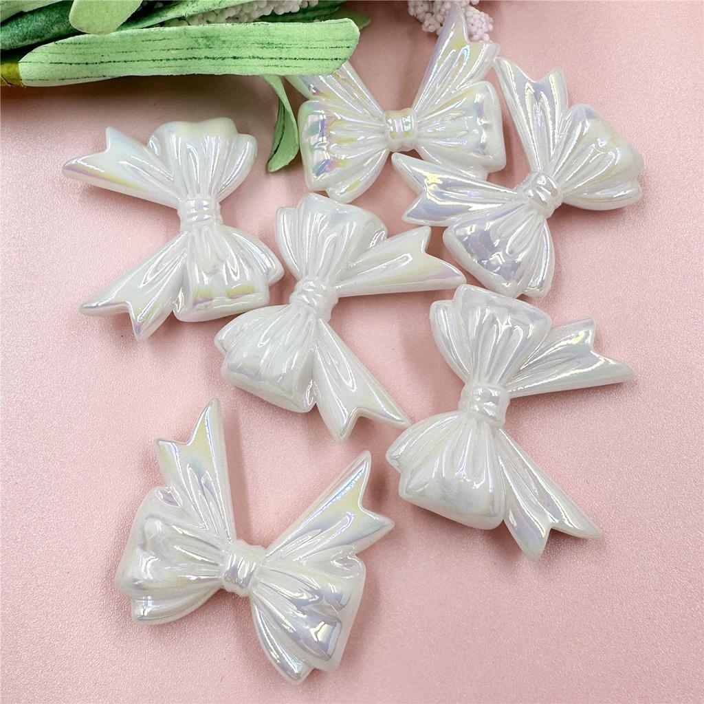 Hanmade Jewelry Making Beading Neclace Bracelet Bowknot DIY Findings 6Pcs 32.3*36.6mm for Crafted Big Bow Handcrafted Acrylic Loose Beads