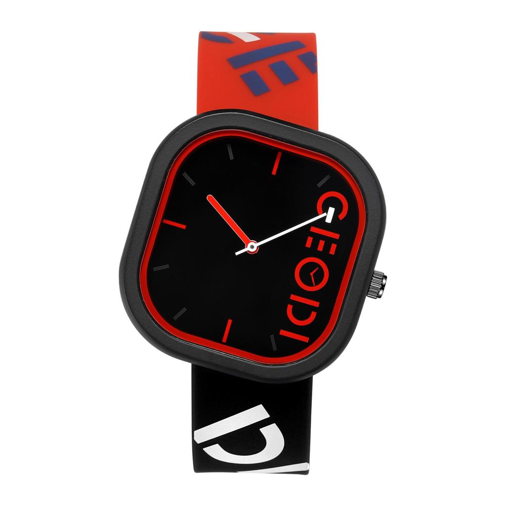 Gedi Модные Спортивные Силиконовый Ремешок Необычный Квадратный Циферблат Водонепроницаемые Студенческие Кварцевые Часы