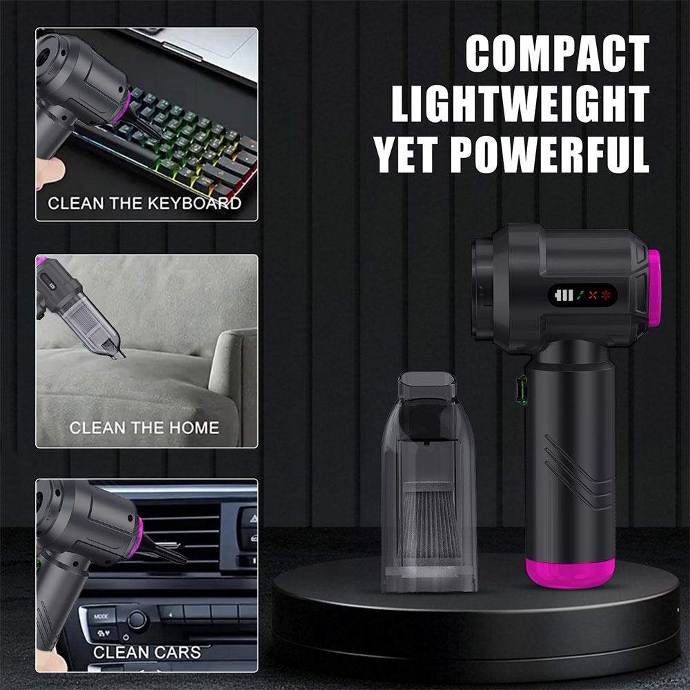 Выдувание, удаление пыли, 3 регулируемые скорости, автомобильный пылесос, электрическая воздушная метёлка, зарядка Type-C, инструмент для выдувания для очистки, портативный