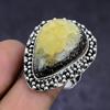 Септариевый камень ручной работы Ювелирное изделие из стерлингового серебра 925 пробы Кольцо Размер 9 w3B14