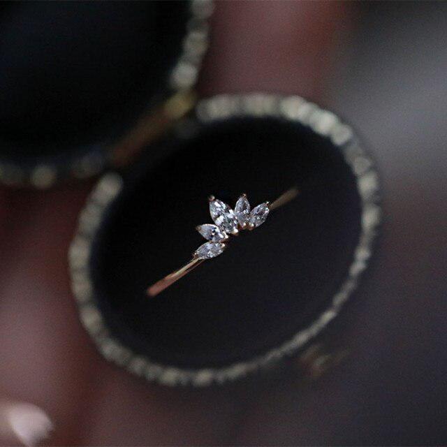 Кольцо с хрустальной короной из стерлингового серебра 925 пробы и 14-каратного золота для женщин, модное, благородное, на годовщину